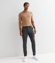 New Look Jack & Jones Dark Grey Check Straight Leg Trousers